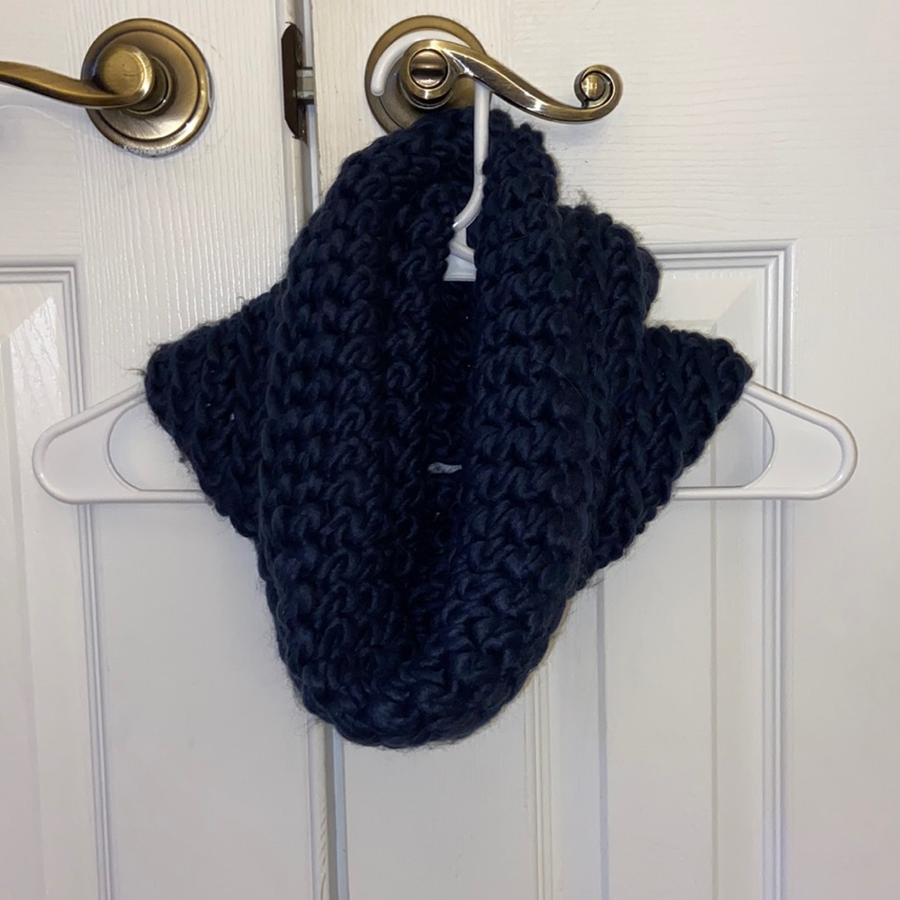 Navy Blue Knit Infinity Scarf